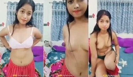 Beautiful Desi Newly Married Girl Stripping Fully Nude