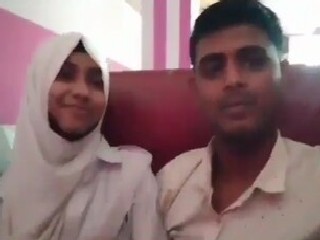 Beautiful Hijabi Babes Boobs press and Sucked By BF In Restaurant