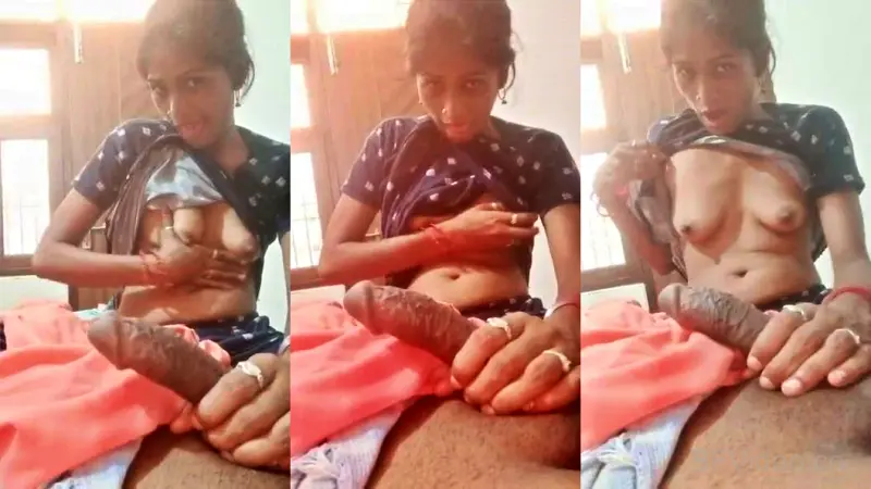 Slim Bhabhi Showing Boobs Holding Dick On Hand