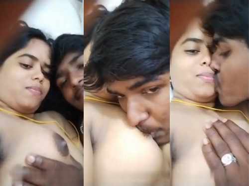 Horny Guy sucks his married Wife boobs in Tamil Sex videos