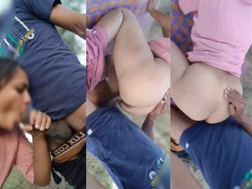 Indian College Girl Outdoor doggy style fucking and blowjob sex