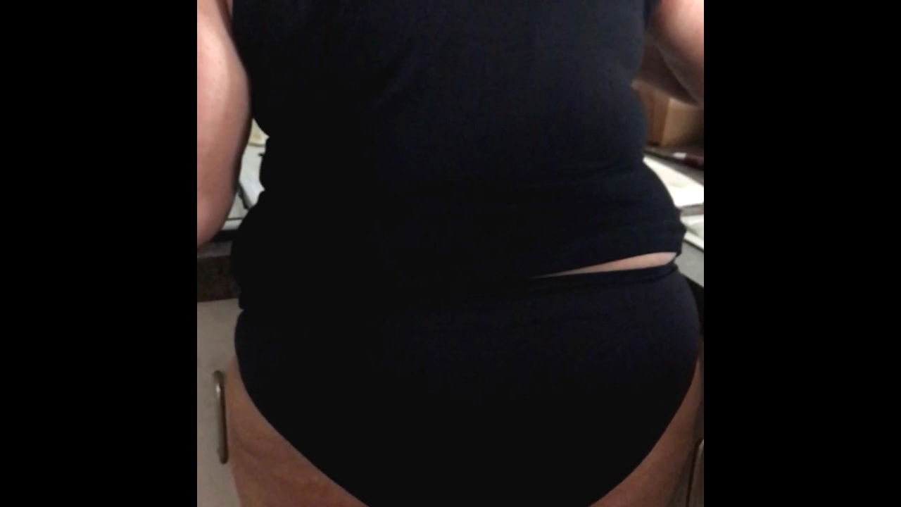 Sexy Brown Housewife Cooking in the Kitchen in Undies Showing Beauitful Ass