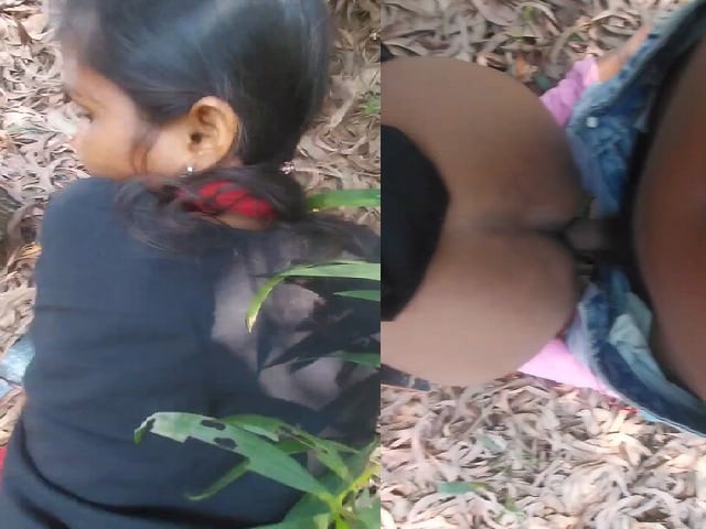 College girl outdoor sex with boyfriend in jungle