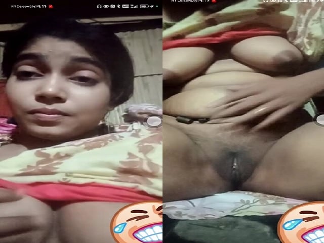 Horny bhabhi video call fingering her shaved pussy