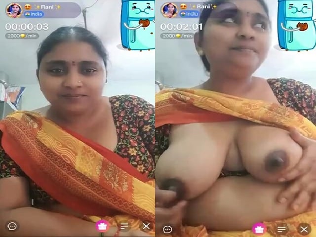 Chubby MILF in saree showing naked boobs and pussy