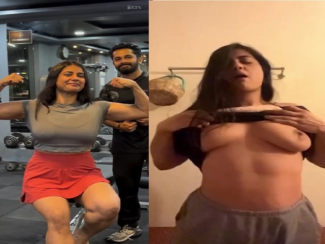 Fitness model naked Vrinda exposing for gym trainer