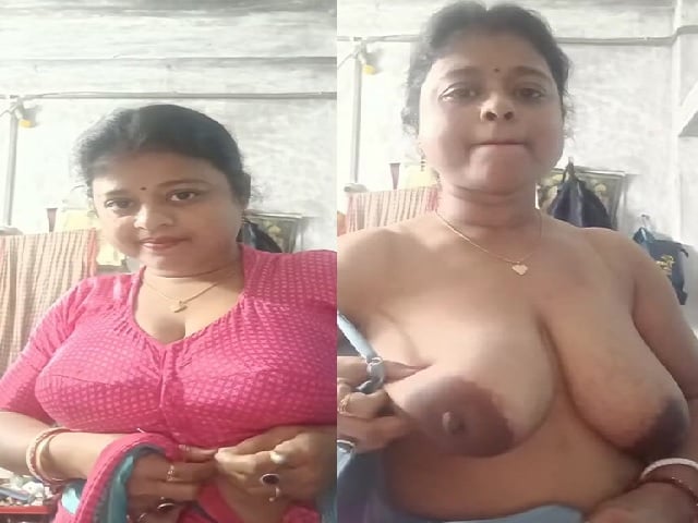 Long boobs aunty stripping blouse and topless