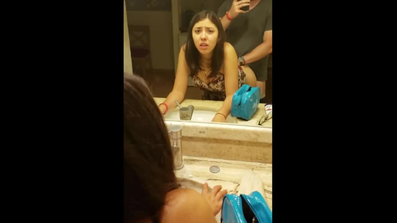 Indian Desi Lovers fucking in fornt of mirror